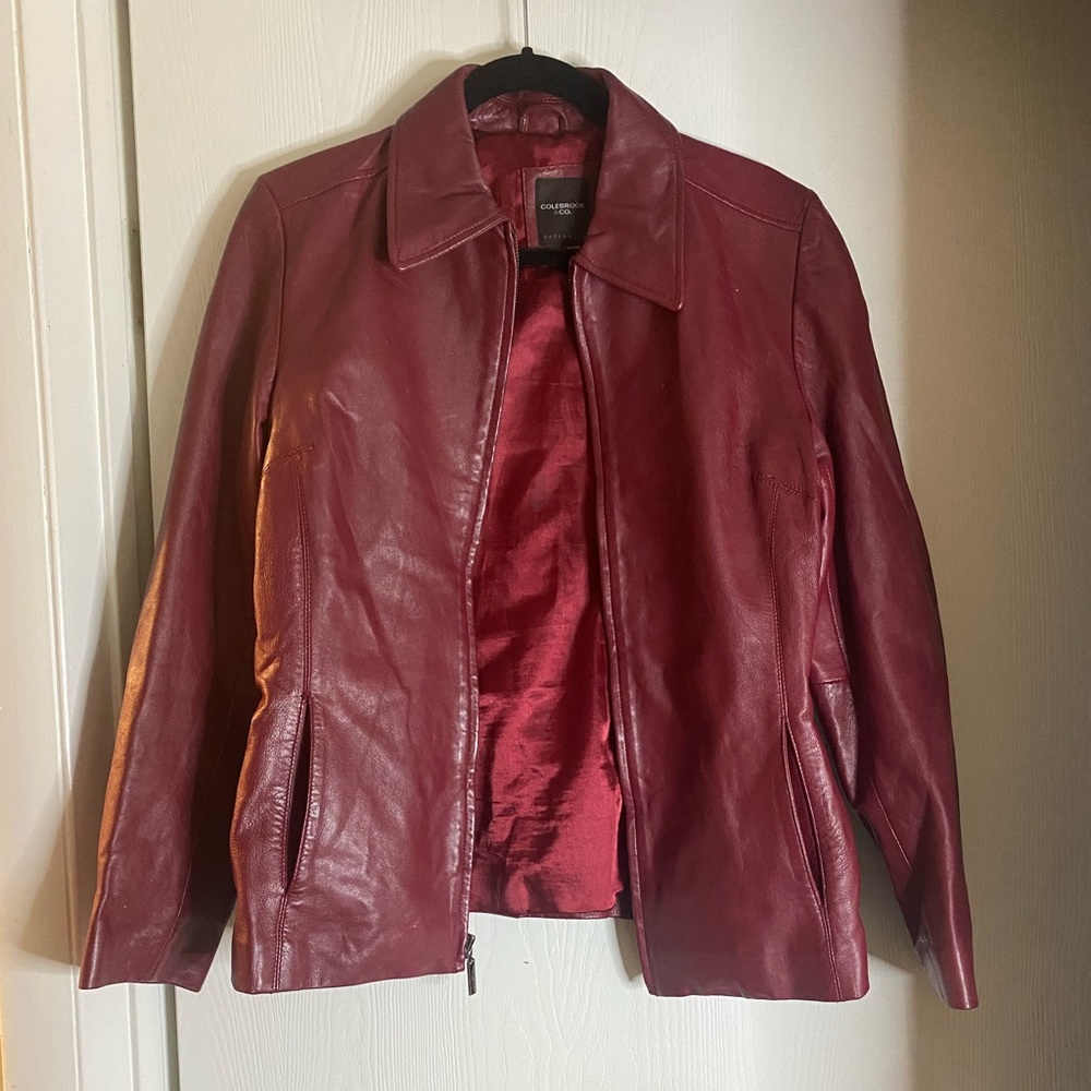 Colebrook & Co, Red Leather Jacket, Vintage, Medium